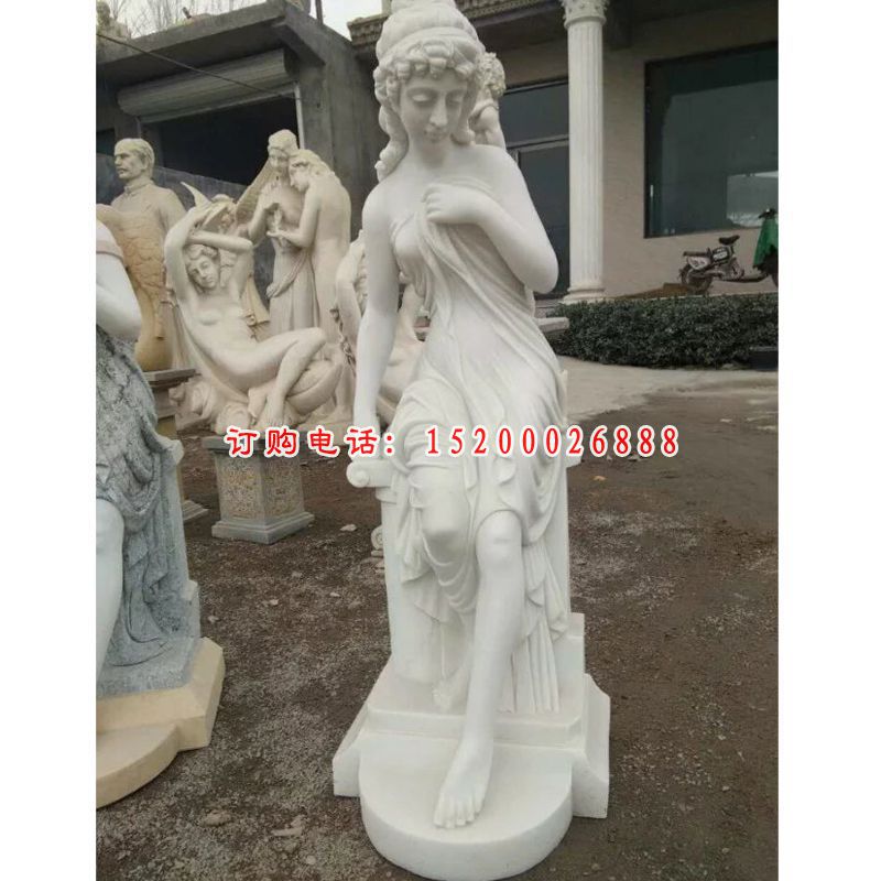 西方美女石雕，汉白玉人物石雕 (22)