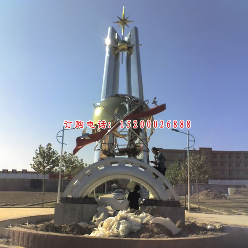 不锈钢未来之星雕塑，企业不锈钢雕塑