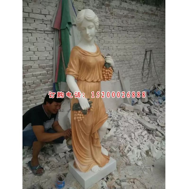 西方美女石雕，汉白玉西方人物雕塑 (13)