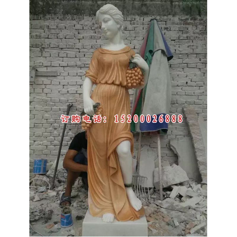西方美女石雕，汉白玉西方人物雕塑 (12)