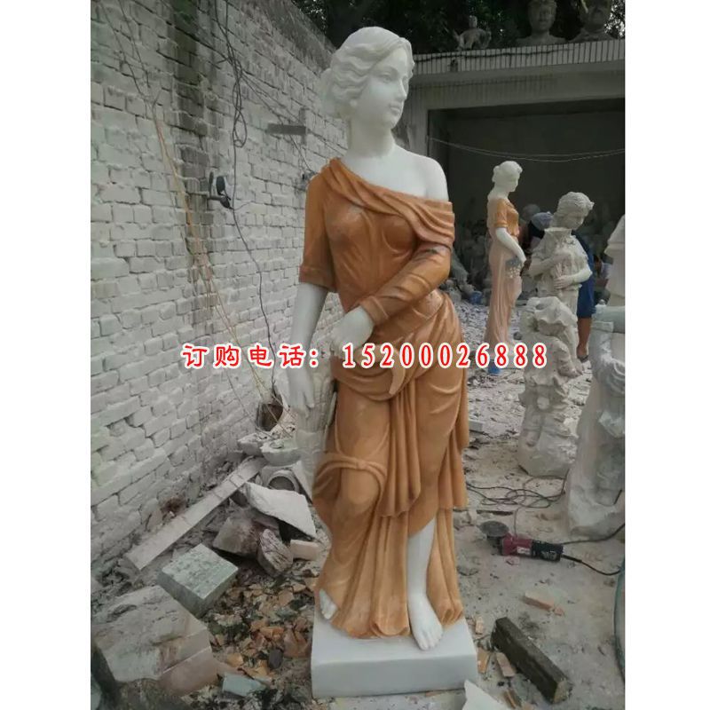 西方美女石雕，汉白玉西方人物雕塑 (14)