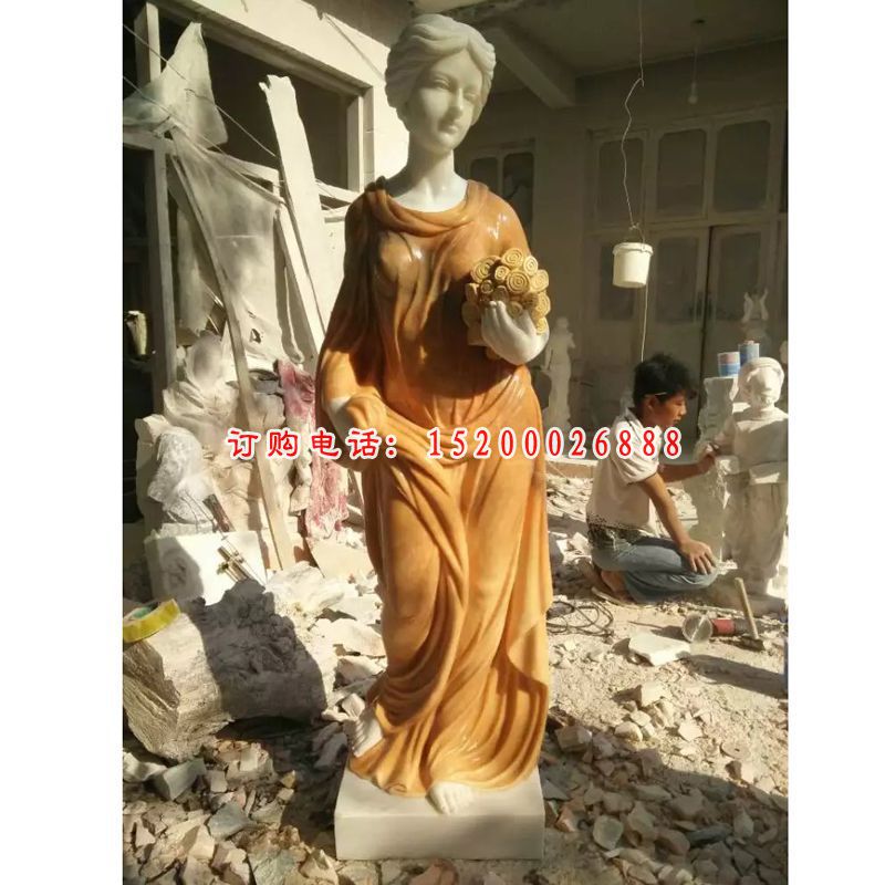 西方美女石雕，汉白玉西方人物雕塑 (15)