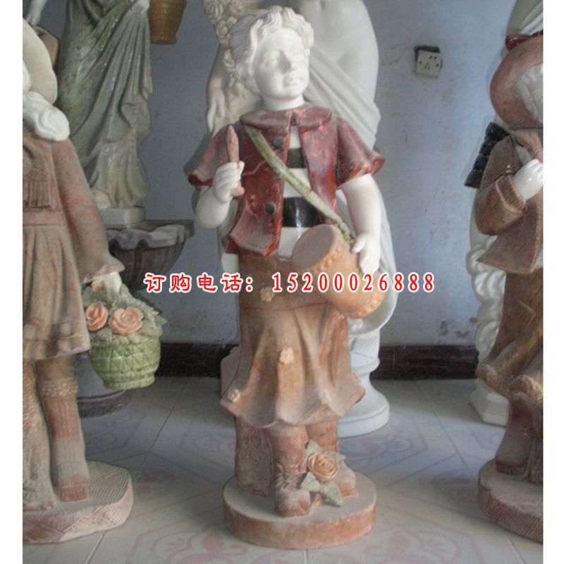 西方小孩石雕，公园人物石雕 (3)