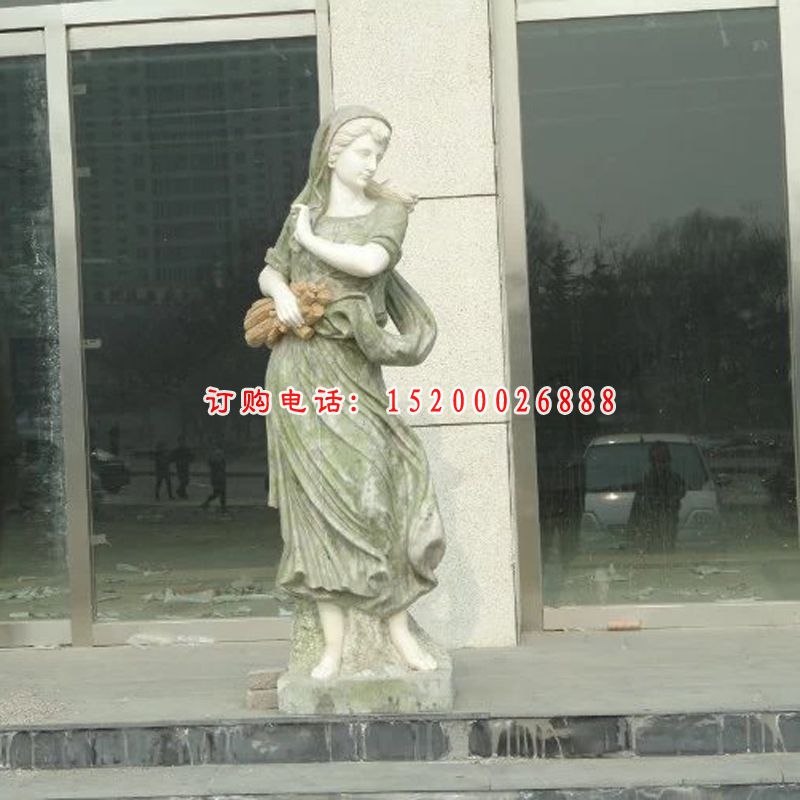 丰收女神石雕，西方人物雕塑 (1)