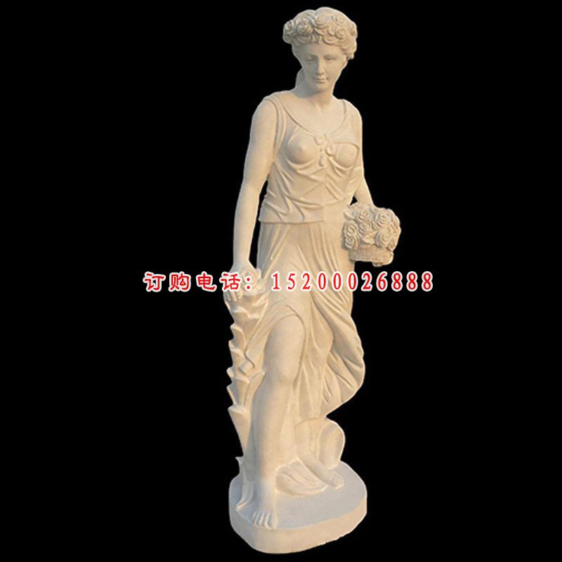汉白玉人物雕塑，西方女人石雕 (3)