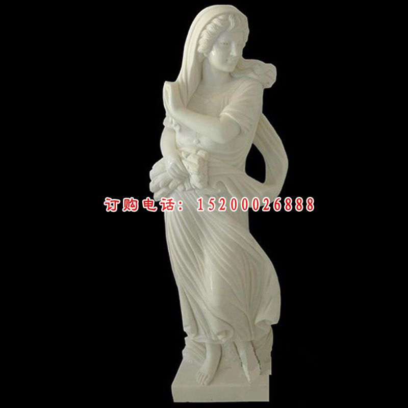 汉白玉人物雕塑，西方女人石雕 (4)