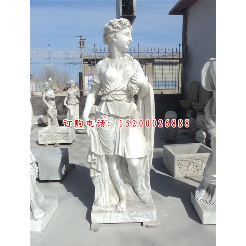 汉白玉人物石雕，西方女人雕塑 (2)
