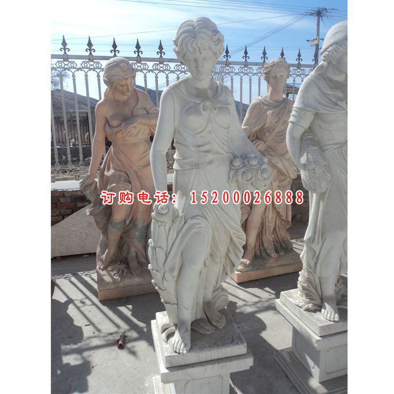 汉白玉人物石雕，西方女人雕塑 (7)