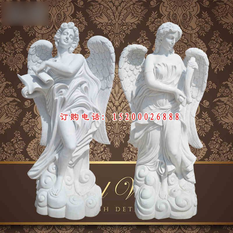 汉白玉天使石雕，西方人物石雕