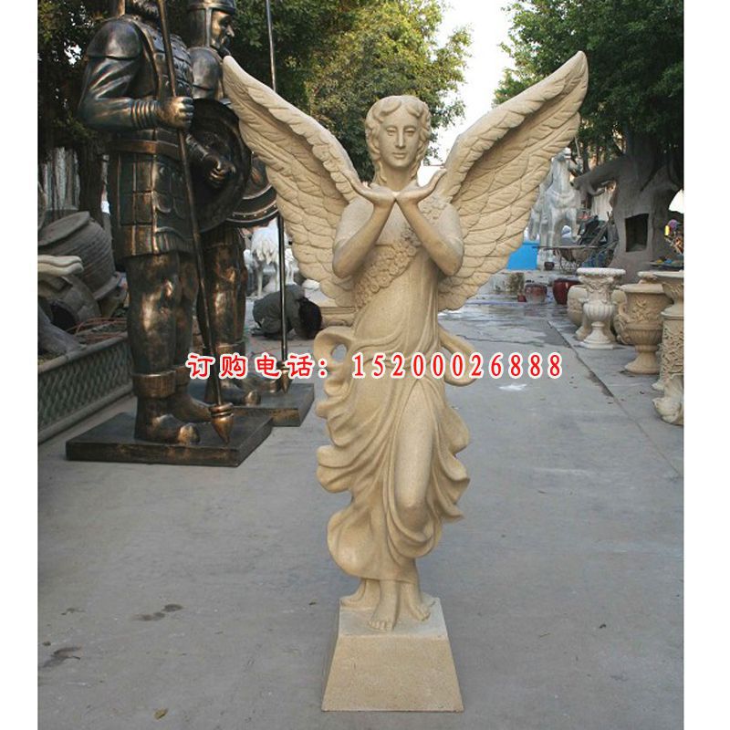 西方天使石雕，街边西方人物石雕