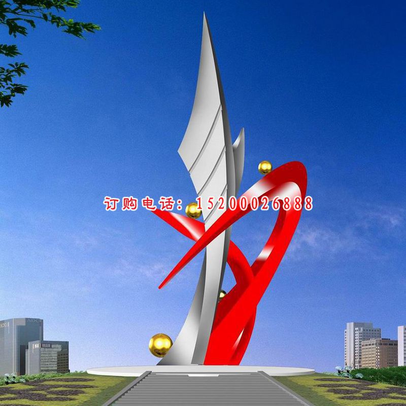 不锈钢雕塑帆船，扬帆雕塑