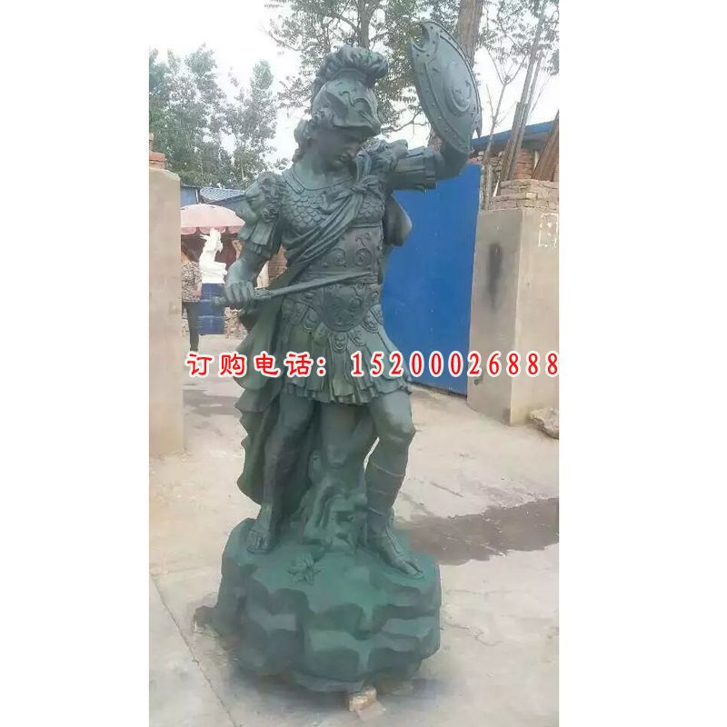 西方战士石雕，石雕人物 (2)