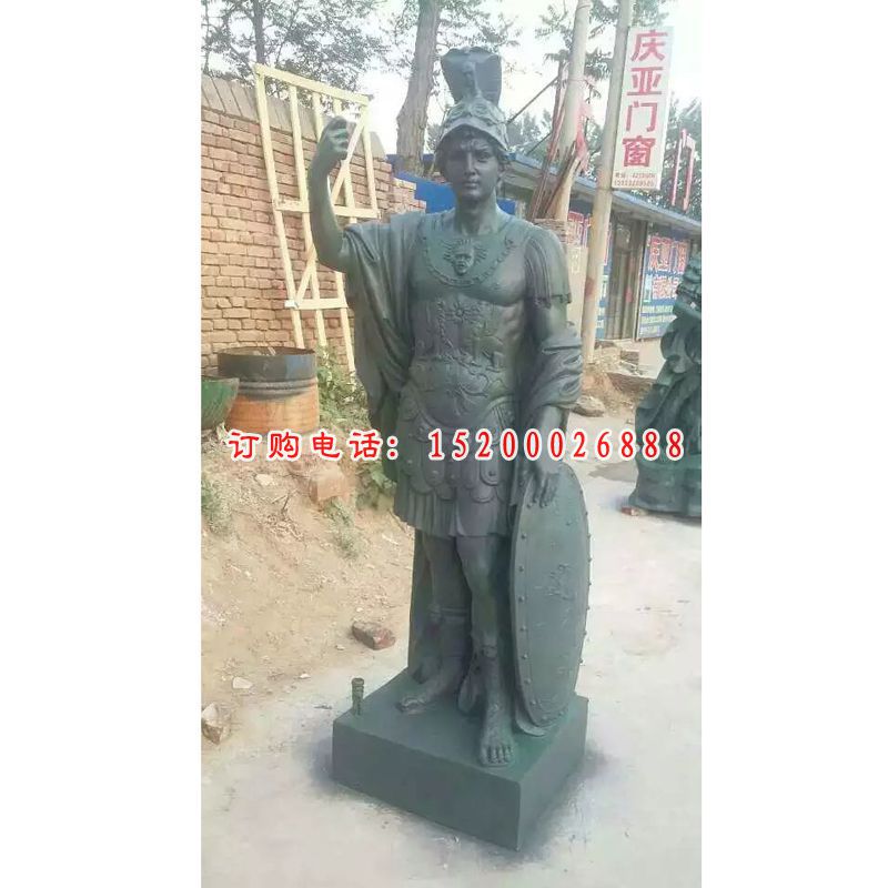西方战士石雕，石雕人物 (3)