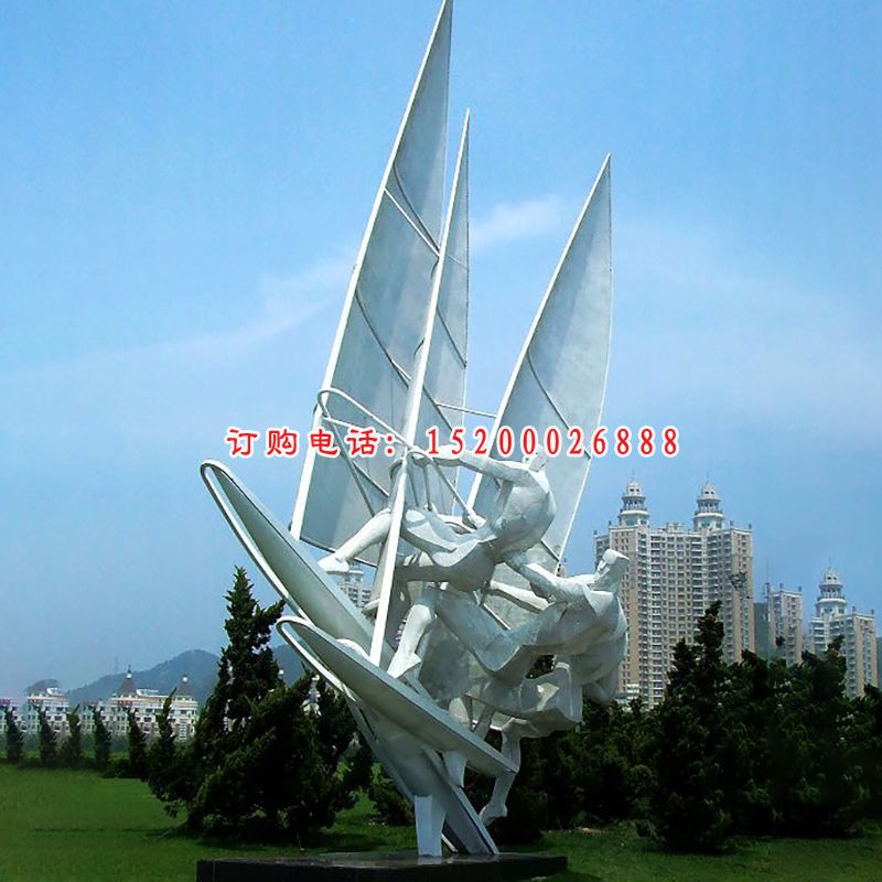 不锈钢帆船比赛雕塑，公园不锈钢雕塑