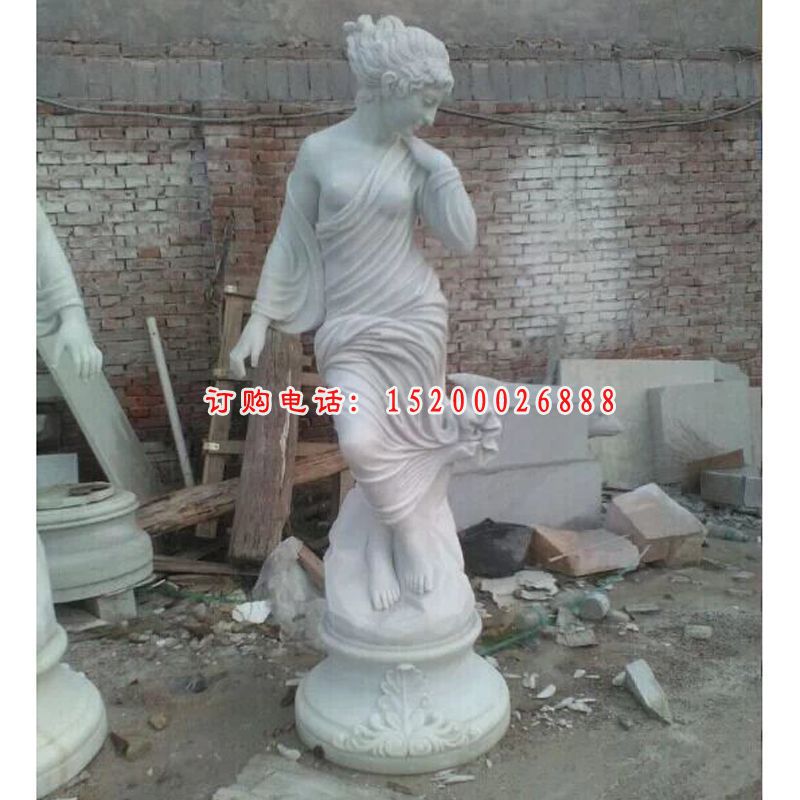 西方美女石雕，汉白玉西方人物石雕