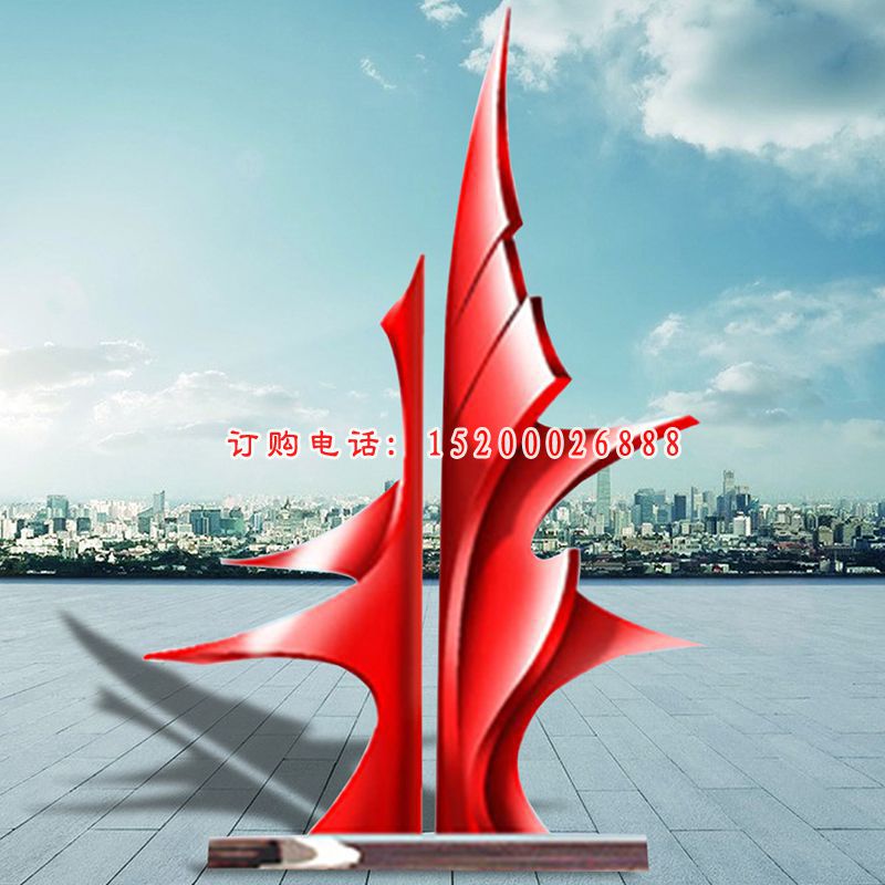不锈钢扬帆雕塑 海边抽象船帆雕塑