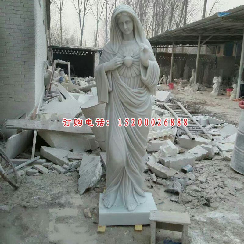 圣母石雕，汉白玉西方教堂人物雕塑 (1)