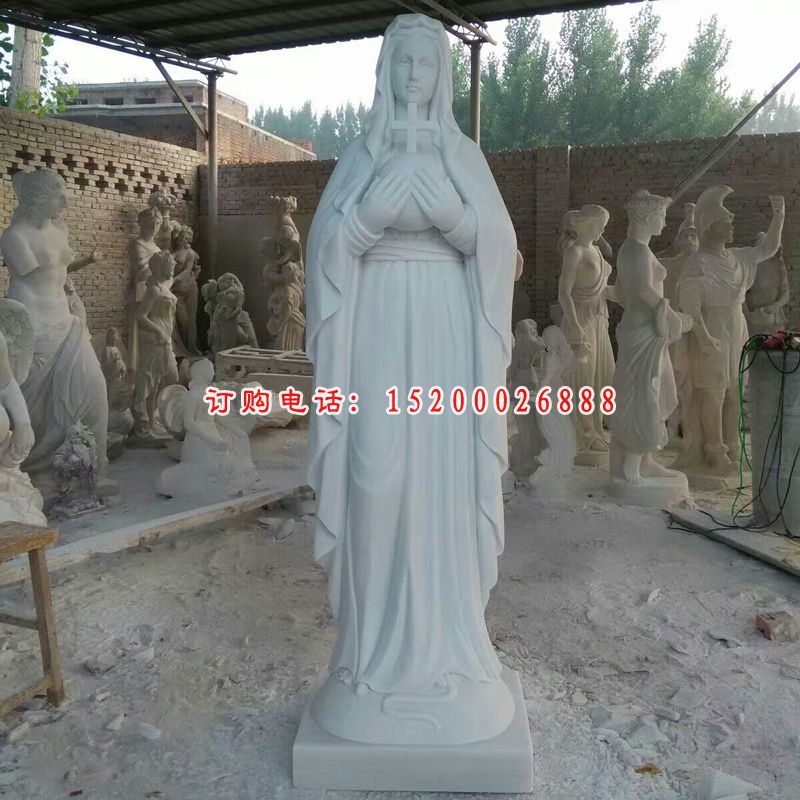 圣母石雕，汉白玉西方教堂人物雕塑 (2)
