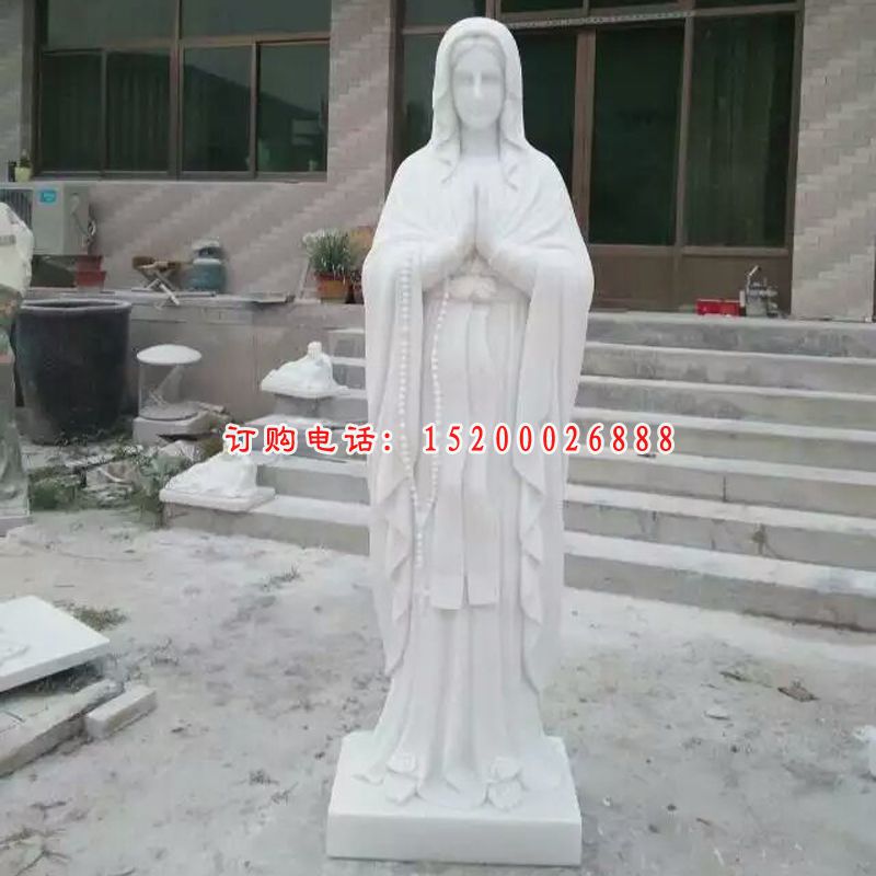圣母石雕，汉白玉西方教堂人物雕塑 (3)