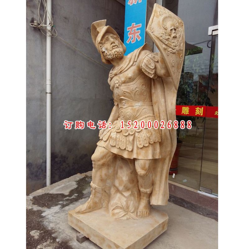 西方战士石雕，人物石雕 (4)