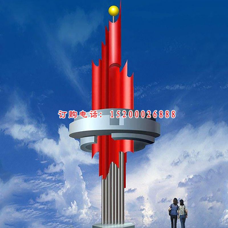 不锈钢广场旗帜    广场景观雕塑
