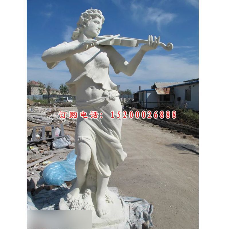 拉小提琴石雕，西方人物石雕