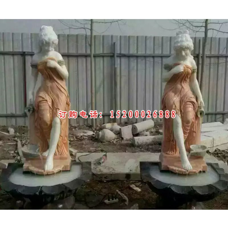 西洋美女石雕，汉白玉西洋美女雕塑 (3)