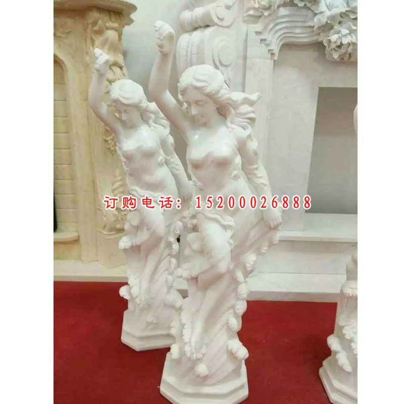 西洋美女石雕，汉白玉西洋美女雕塑 (2)