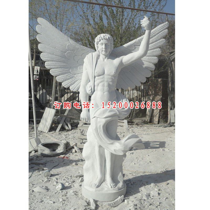 汉白玉天使石雕，汉白玉人物石雕