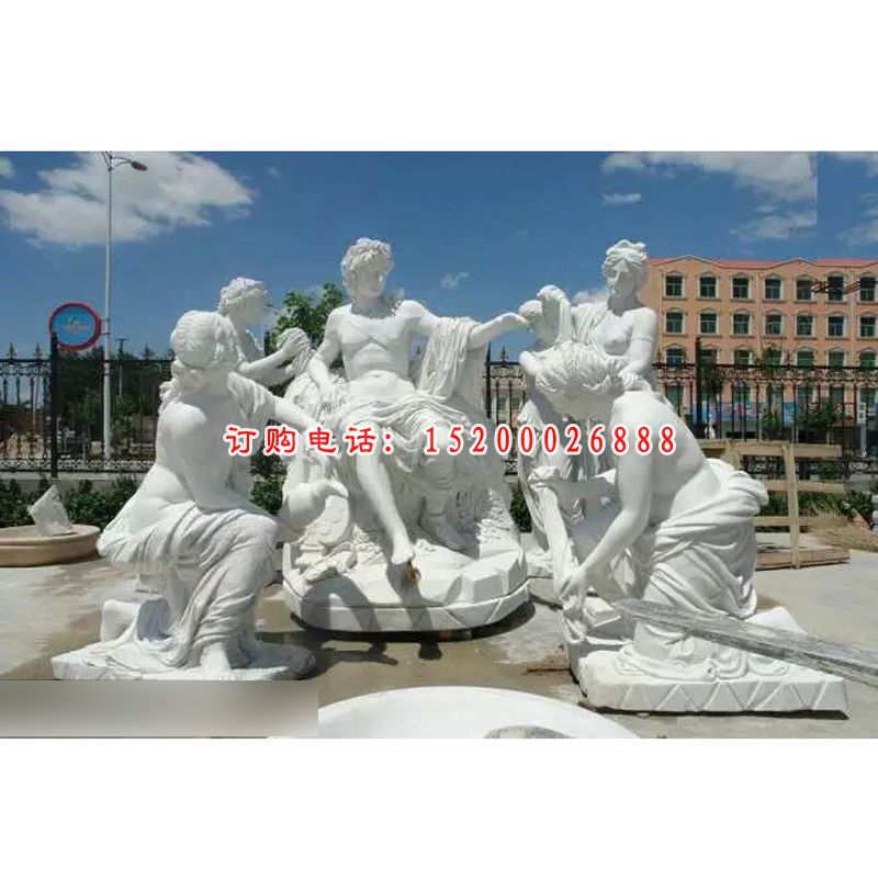 汉白玉西方人物雕塑，广场人物石雕