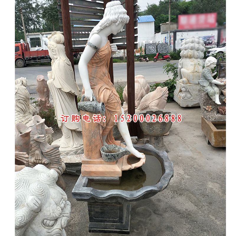 大理石西方美女  石雕广场人物摆件 (4)