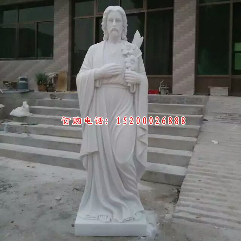 汉白玉西方人物，圣父石雕 (3)