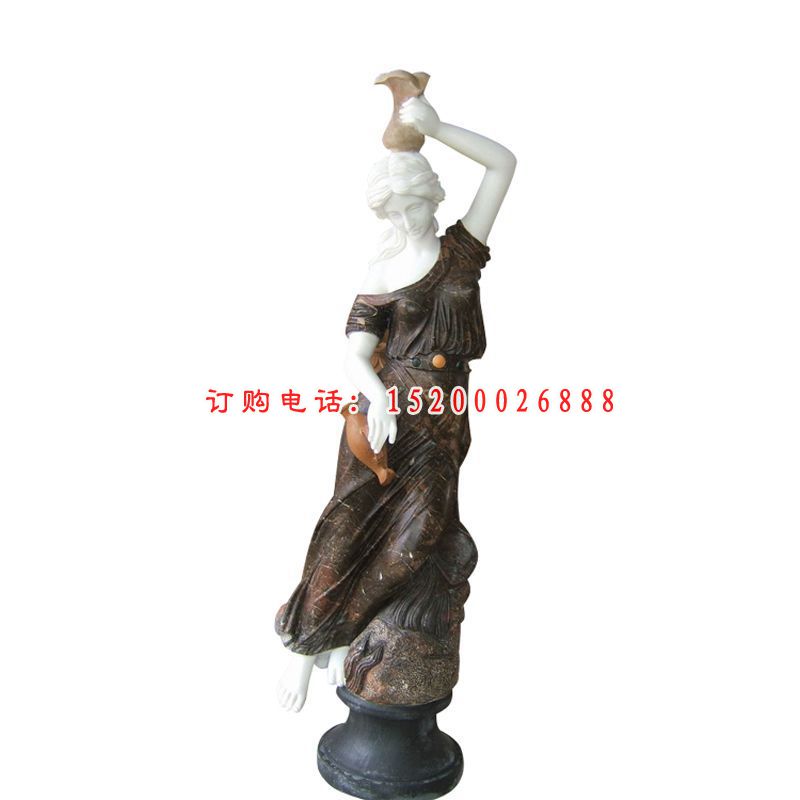 石雕西方美女雕塑   大理石广场人物摆件 (2)