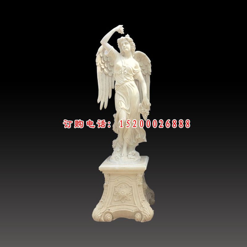 汉白玉四季神天使雕塑 公园西方人物石雕 (3)