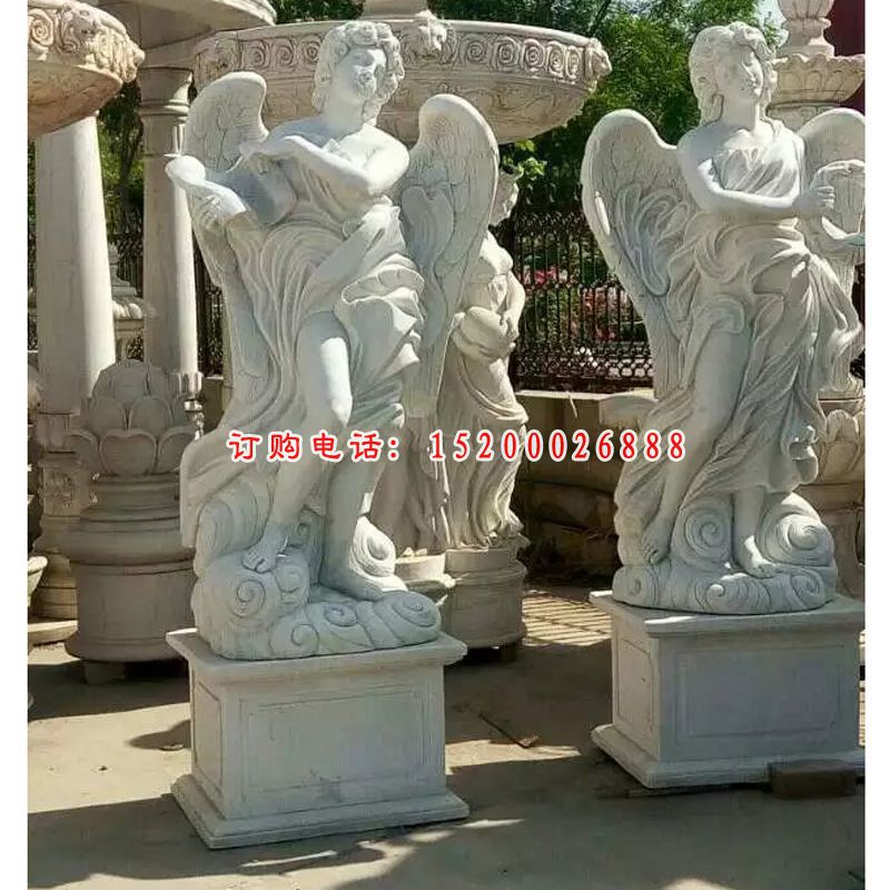 天使石雕，汉白玉人物石雕