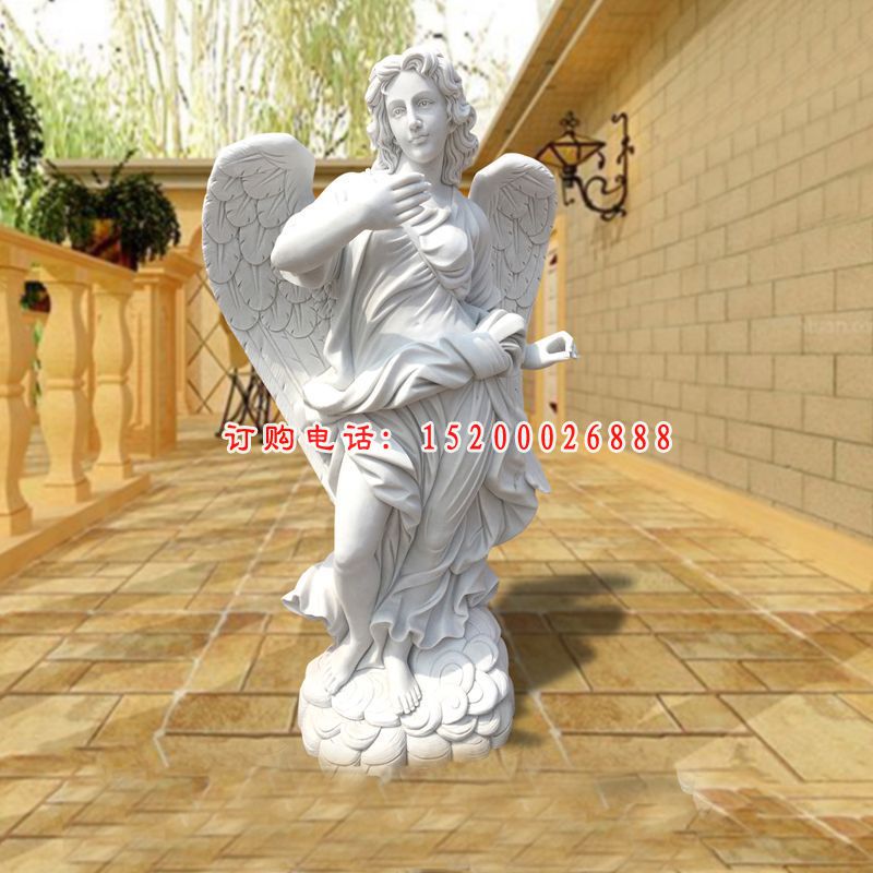 汉白玉天使  石雕广场景观雕塑