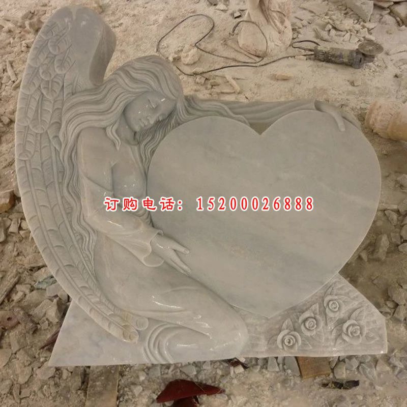 汉白玉天使雕塑，天使人物石雕