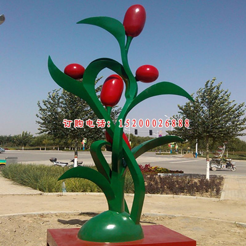 不锈钢树叶  广场景观雕塑 (2)