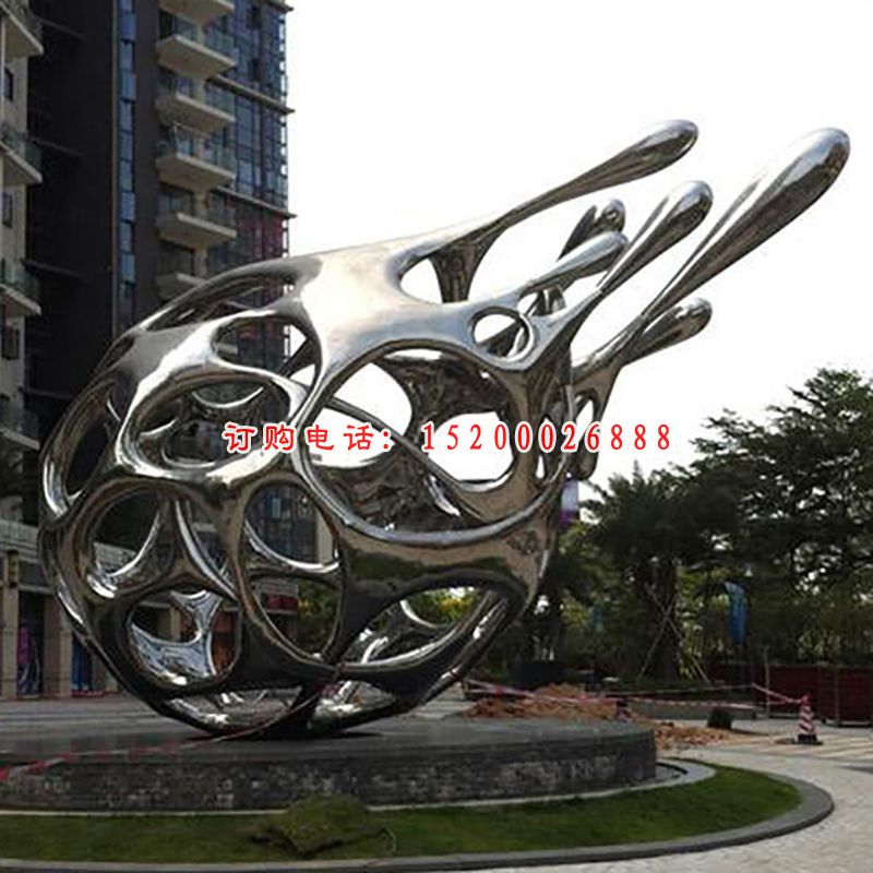 不锈钢火龙果雕塑，商场大型不锈钢景观雕塑 (1)