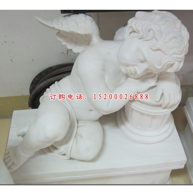 小天使睡觉石雕，小孩睡觉石雕