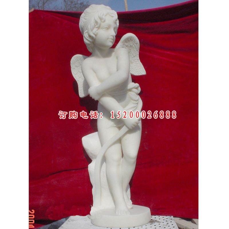 小天使石雕，汉白玉小天使石雕 (5)
