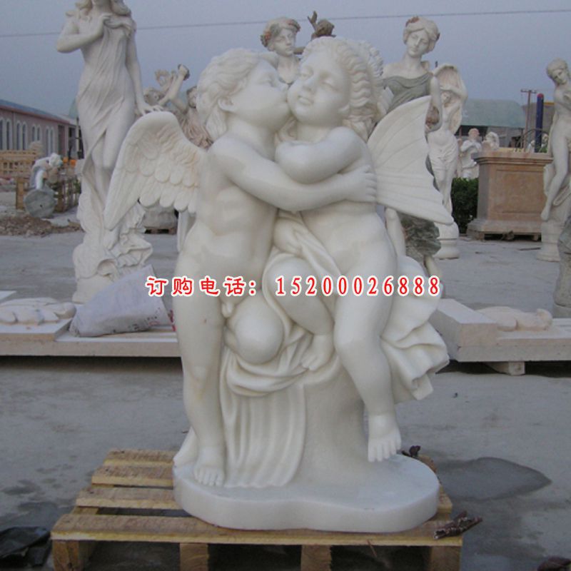 小天使石雕，汉白玉小天使石雕