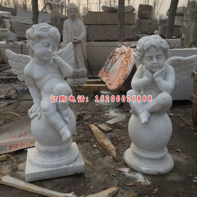 小天使石雕，西式小天使雕塑