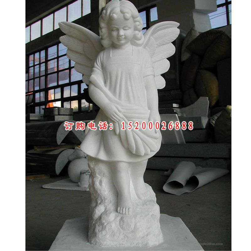 石头小天使雕塑，石雕小天使雕塑