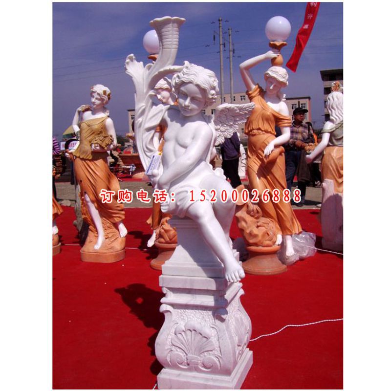 汉白玉小天使，人物石雕