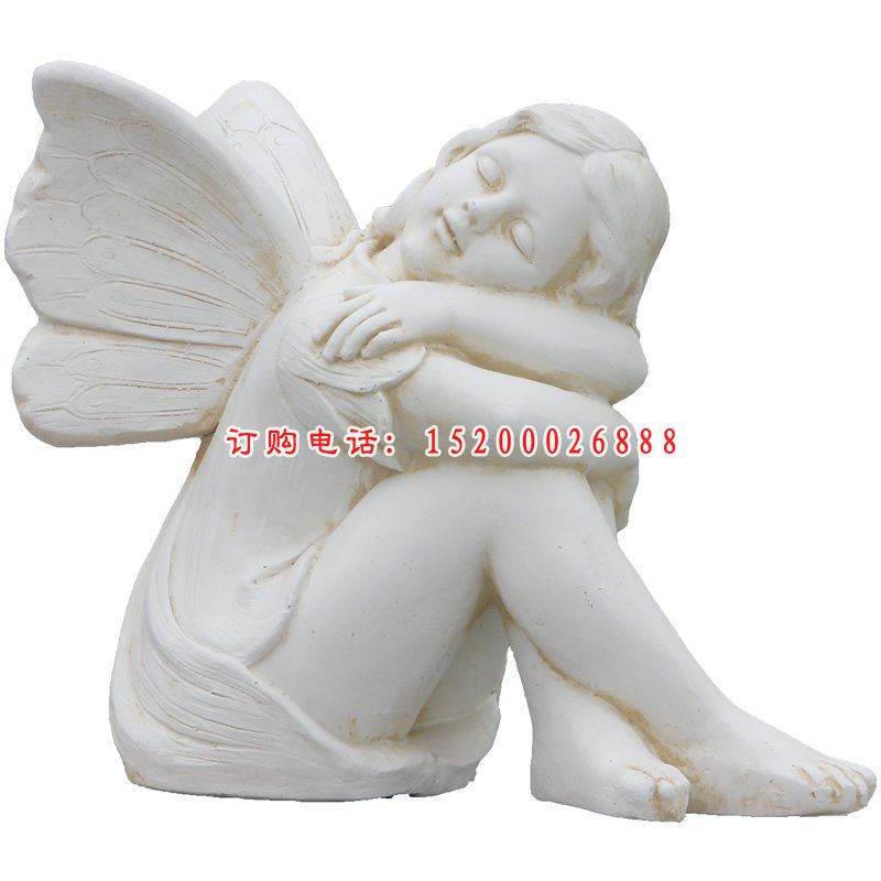 睡觉的蝴蝶仙子石雕汉白玉西方人物石雕