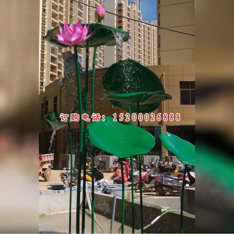 不锈钢荷花雕塑，不锈钢广场荷花雕塑