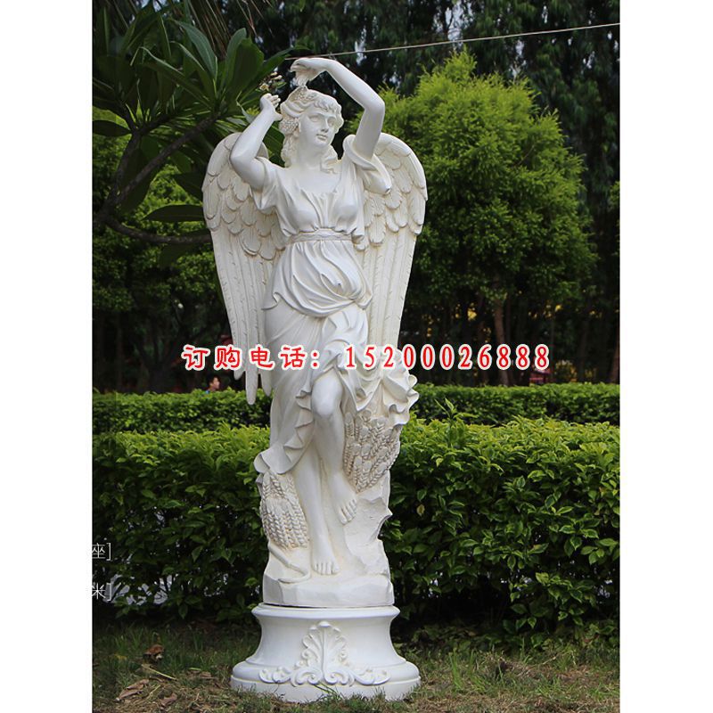 大理石西方天使儿童 石雕广场人物雕塑