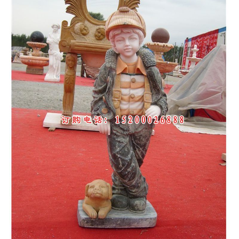 小男孩石雕，西方小孩石雕