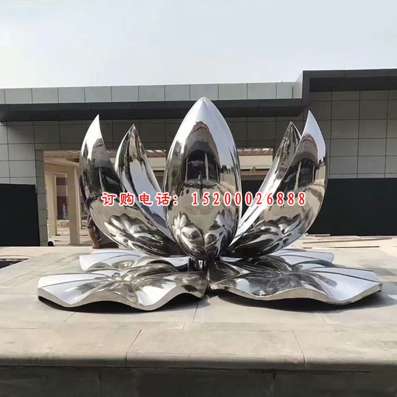 不锈钢镜面荷花  广场景观雕塑